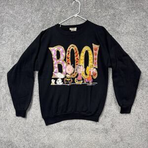 Vintage 90s Peanuts Halloween Sweatshirt Size XL Snoopy Charlie Brown Boo Kitsch